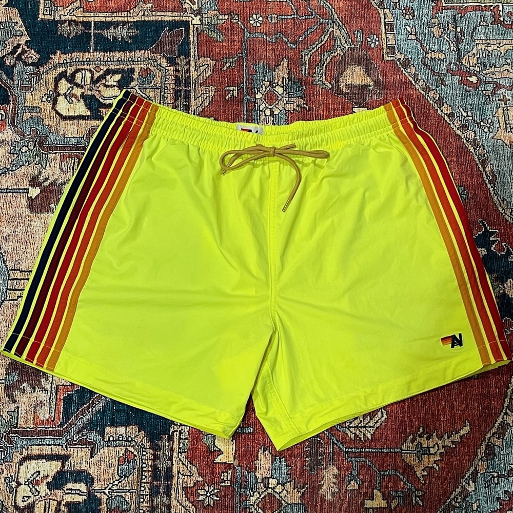 Amazing Aviator Nation Flex Swim Shorts Yellow 34 soft & stretchy not on website